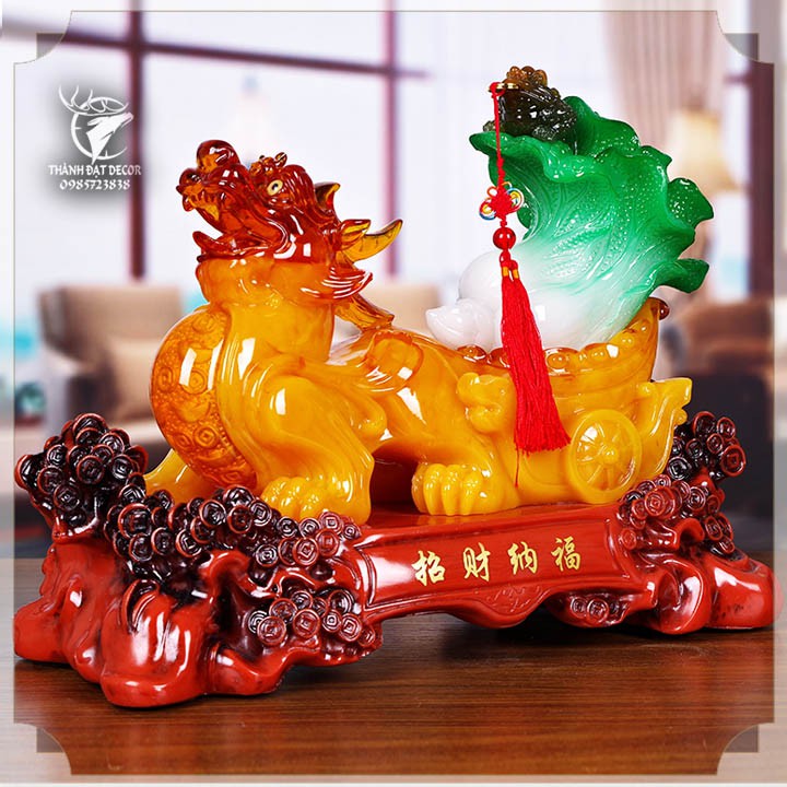 Tượng Tỳ Hưu Kéo Bắp Cải, Cóc Ngậm Tiền Phong Thuỷ Màu Vàng, Trang Trí Nội Thất, Quà Tặng Tân Gia, Khai Trương | BigBuy360 - bigbuy360.vn