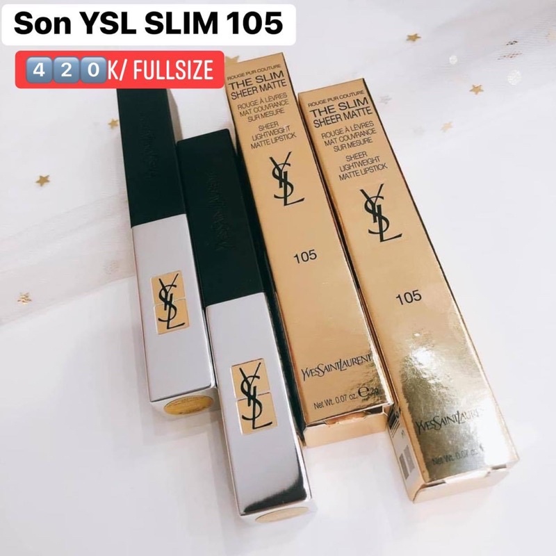 Son YSL SLIM SHEER 105 HỒNG DÂU (CÓ SẲN)