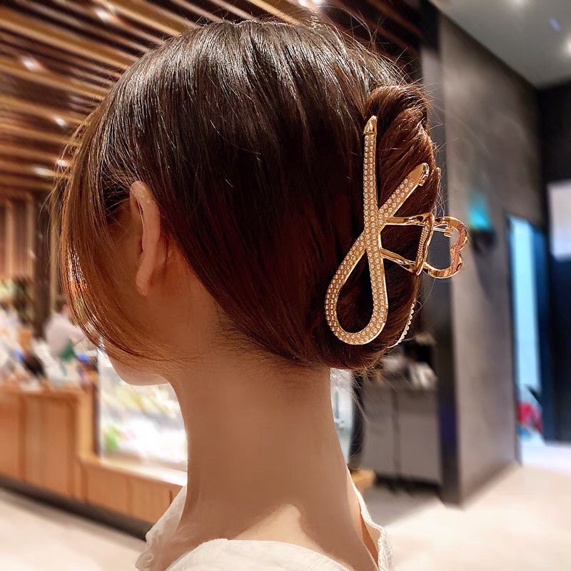 Kẹp tóc Hàn Quốc đính đá ngọc cặp tóc càng cua kim loại con cá thời trang xinh sang hottrend cho nữ Miituu KC
