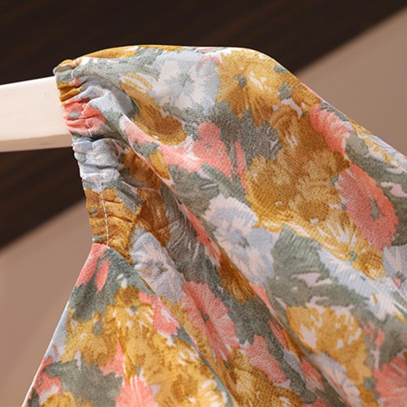 Đầm Hai Dây Họa Tiết Hoa Thiết Kế Xẻ Tà Quyến Rũ