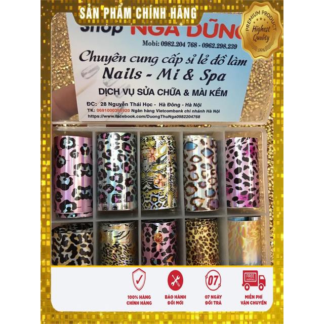 phoi trang trí móng tay chân 1 sét 10 mẫu