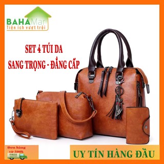 BỘ 4 TÚI DA THỜI TRANG "BAHAMAR" Túi xách nữ công sở đẹp cao cấp set 4 món da sang trọng, thời trang