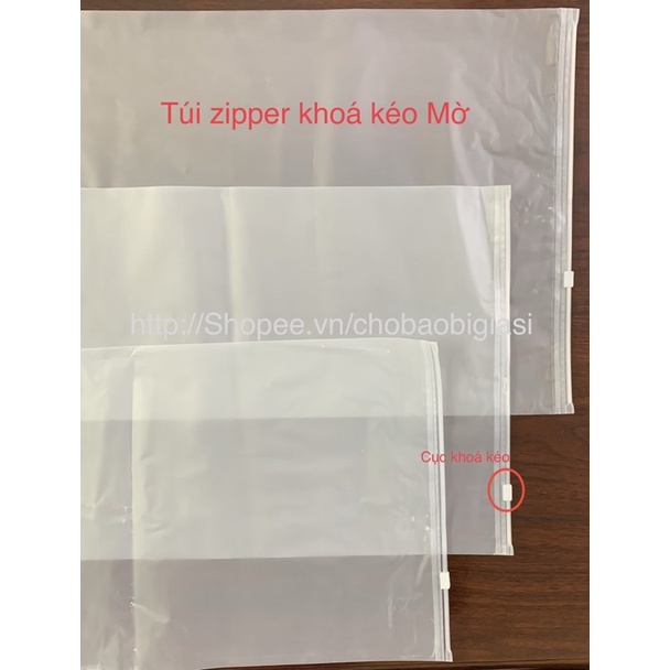 {1kg/size} Túi Zipper KHÓA KÉO MỜ (Túi Khóa kéo) đựng quần áo (có đục lỗ thông hơi - SP y hình)