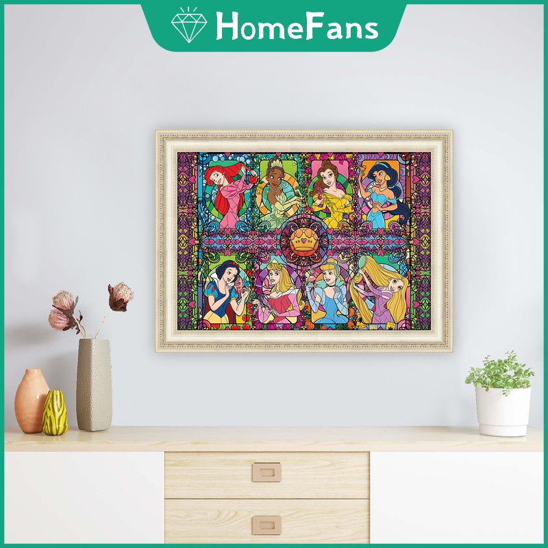 DISNEY Tranh Đính Đá 5D Tự Làm Hình Công Chúa Và Nữ Hoàng 40x30cm/50x40cm Trang Trí Nhà Cửa