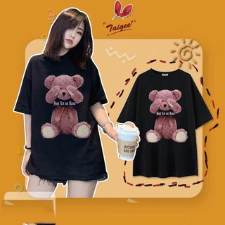 áo thun đen big size hình gấu bịt mắt size lớn 65-80kg