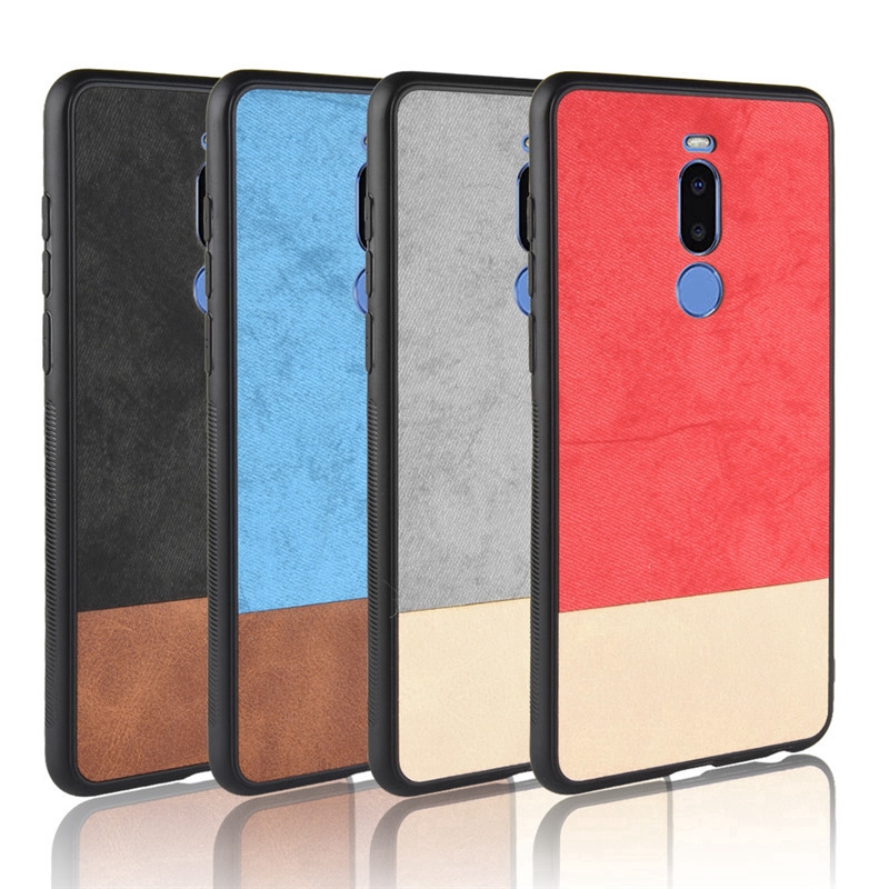 Meizu 15 Plus Hybrid PU Leather+Denim Fabric Case Cover Fabric Phone Case