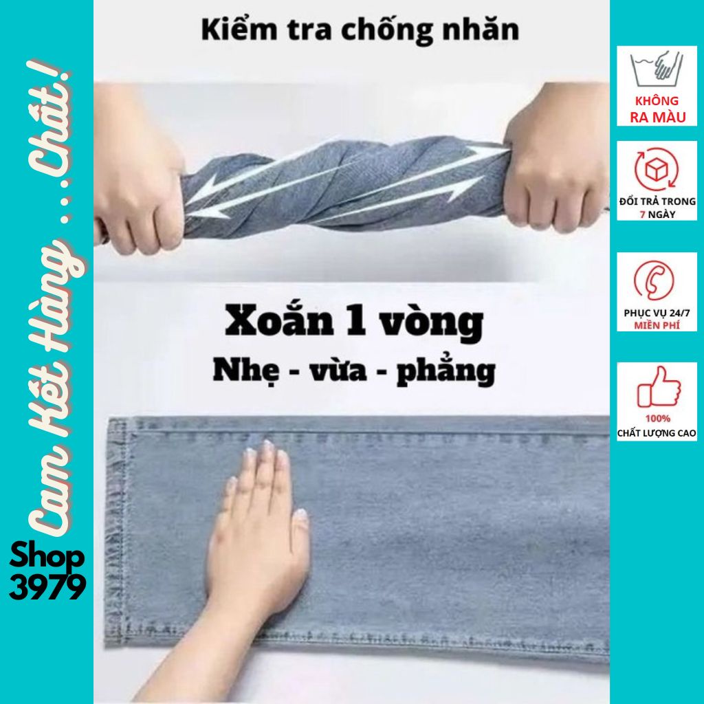 Quần Jean Nam Ống Suông Baggy - Ống Rộng Basic Chất Vải Bò Rin Màu Xanh Sáng Và Đen Có Quần Jean Nam Big Size