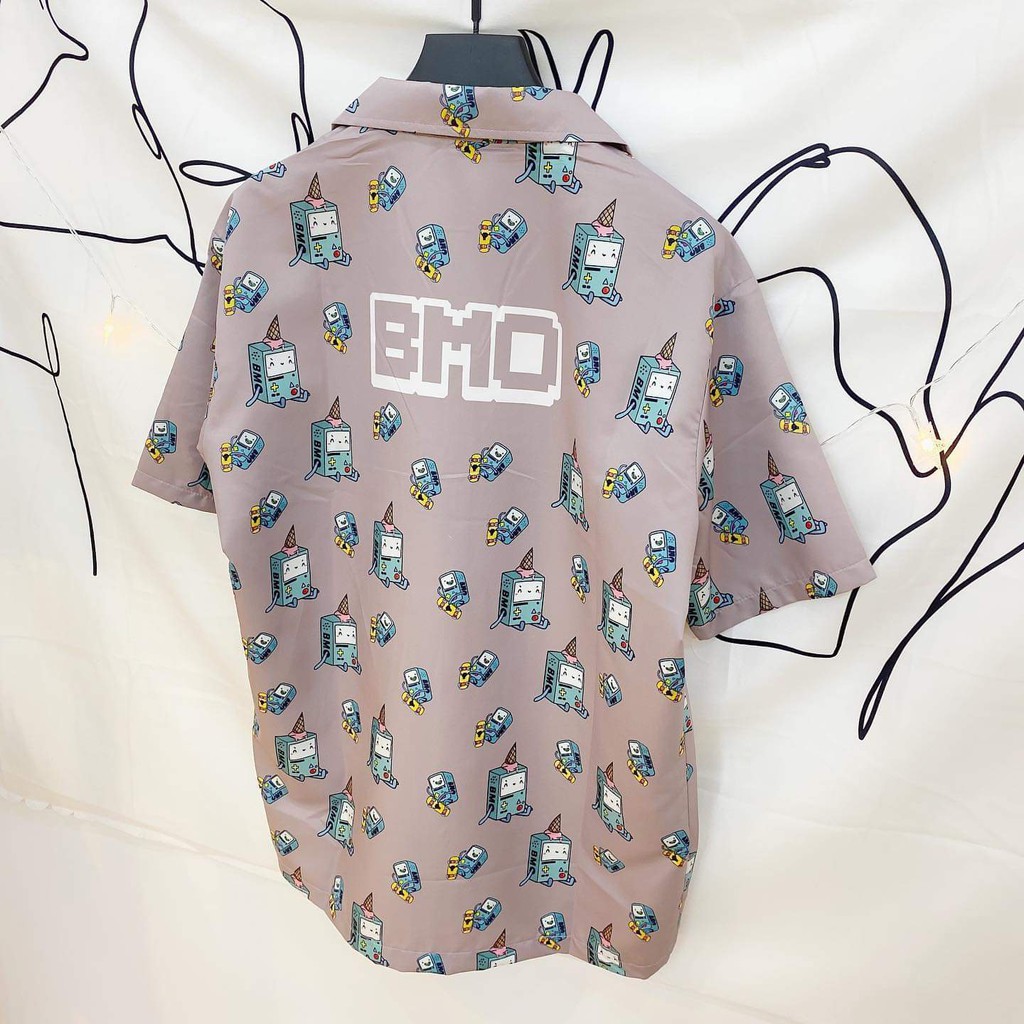 Áo Sơ Mi Tay Lỡ In Họa Tiết BMO SHIRT Unisex (Ảnh Thật)