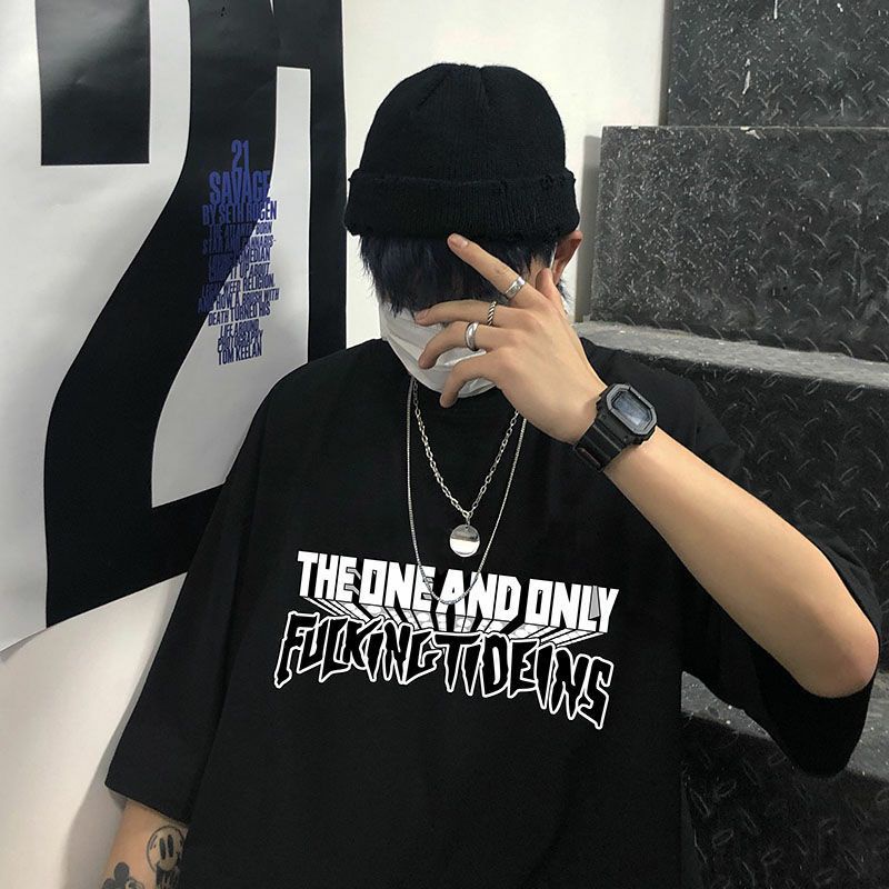 Áo Thun Tay Lỡ 100% Cotton Nam Nữ Unisex Form Rộng Cá Tính