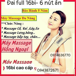 [CHÍNH HÃNG-BẢO HÀNH 1 NĂM 1 ĐỔI 1]Máy Massage Cổ Vai Gáy Hồng Ngoại Nhật bản Full 16bi- có bảng điều khiển