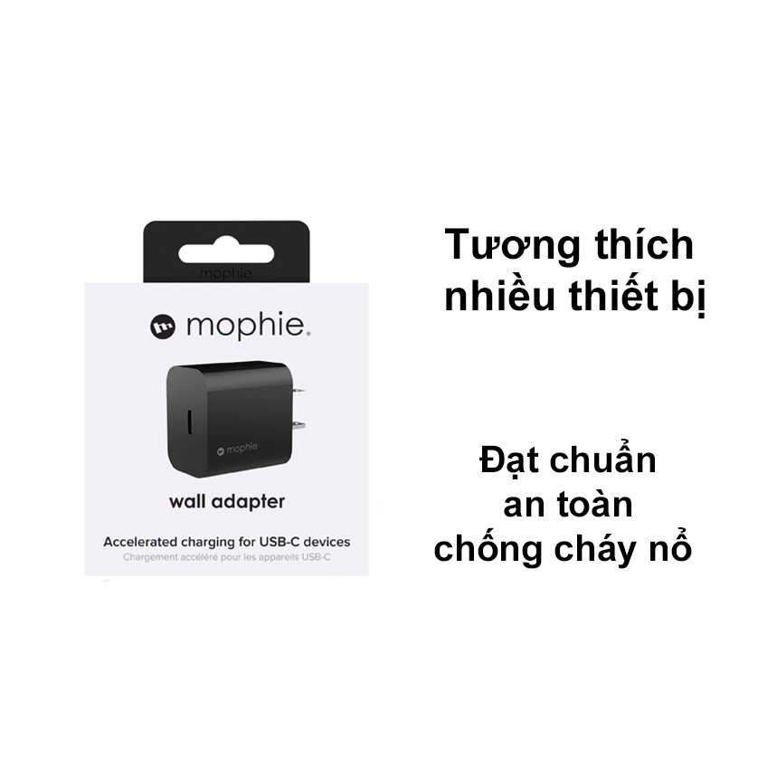 Sạc mophie PD 18W USB-C - Hàng chính hãng