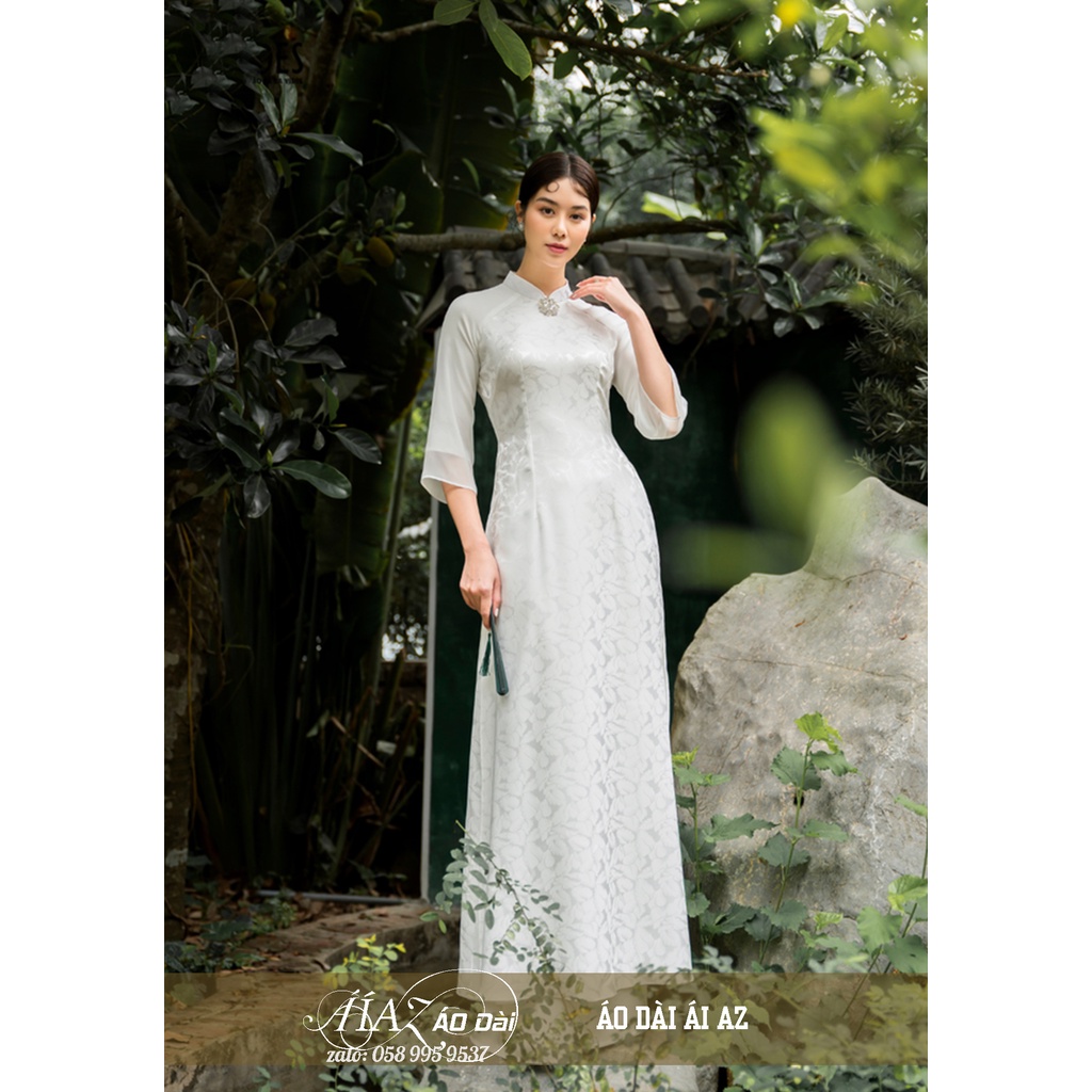 Áo Dài Truyền Thống Nữ 4 Tà Tay Lỡ Gấm Tơ Hàng Cao Cấp AZ20