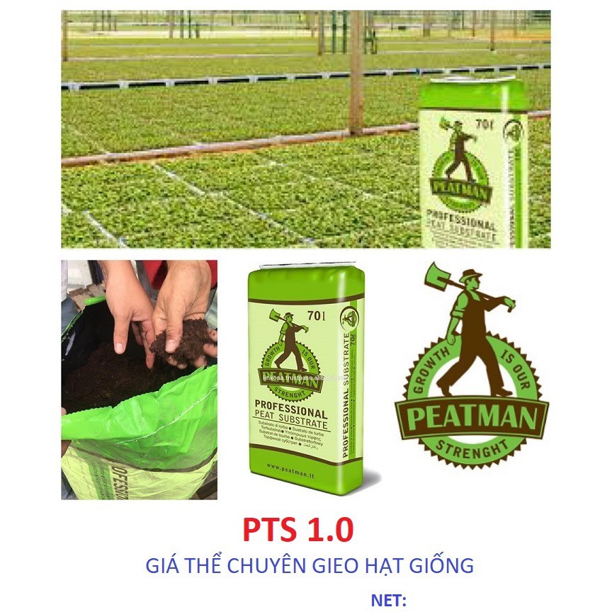 Đất hữu cơ PEATMAN PTS 1.0 chuyên dùng ươm hạt giống túi 1kg