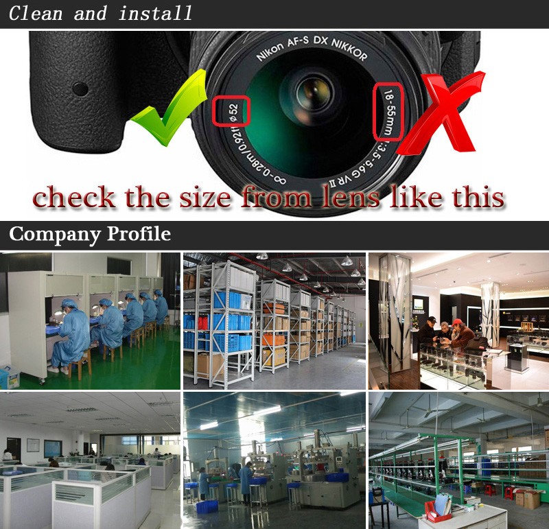 Kính lọc UV khung đỏ thích hợp cho Camera d7000 d5600 d3200 d3400 49mm 52mm 55mm 58mm 62mm 67mm 72mm 77mm