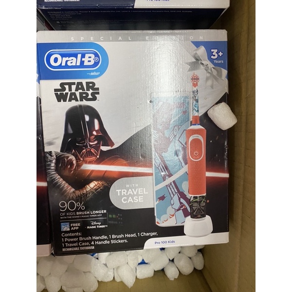 BÀN CHẢI ĐIỆN ORAL B PRO 100 KIDS HÌNH STAR WARS CHO BÉ TRAI, HÌNH ELSA FROZEN CHO BÉ GÁI