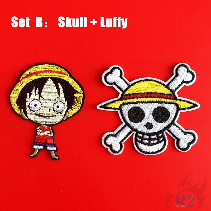 Bộ 1/2 miếng vá quần áo họa tiết Luffy