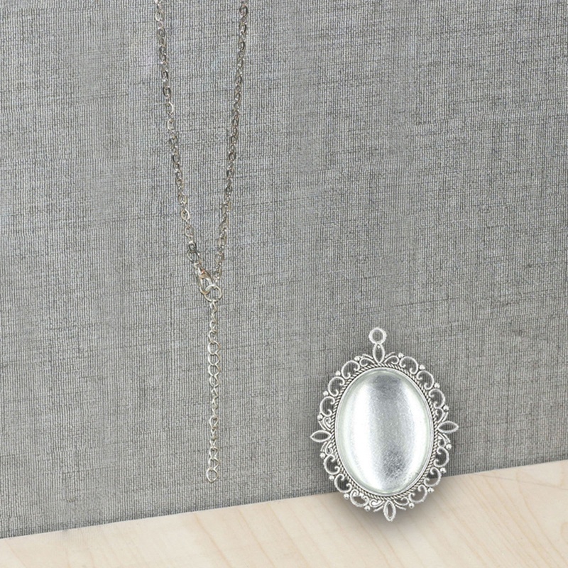 Sa Set 10 Khay Oval Bằng Hợp Kim Thủy Tinh Trong Suốt Đựng Mặt Dây Chuyền