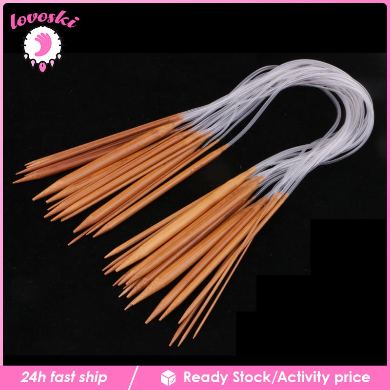 [Lovoski] Bộ 18 Kim Đan Len Bằng Tre 2-10mm Kích Thước 60cm
