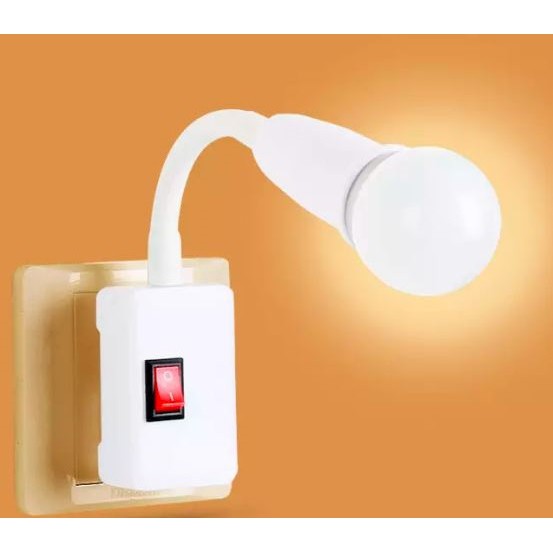 Đui đèn phích cắm E27, có công tắc tiện dụng, thân hợp kim xoay 360 độ