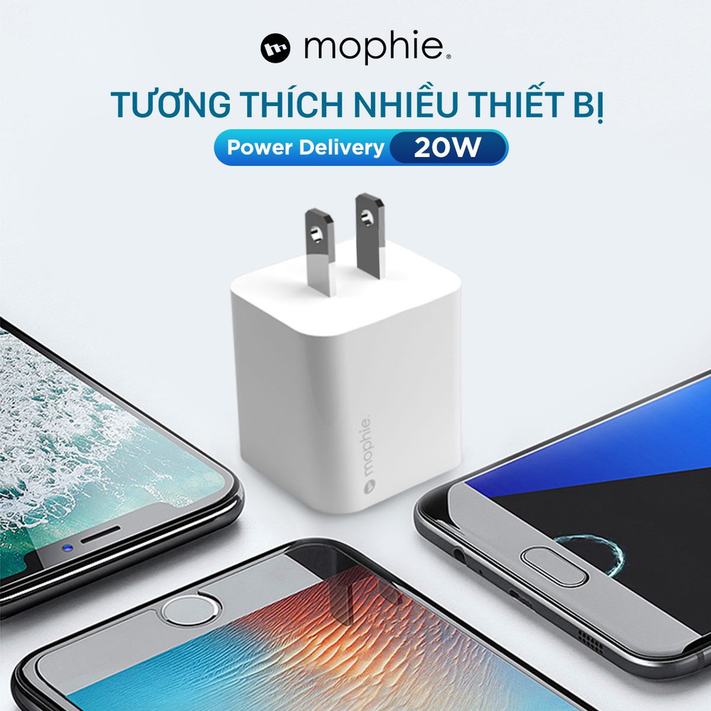 Combo sạc Mophie 18w - Cáp Mophie C to Lightning 1M - Sạc dự phòng Energizer 20,000mAh