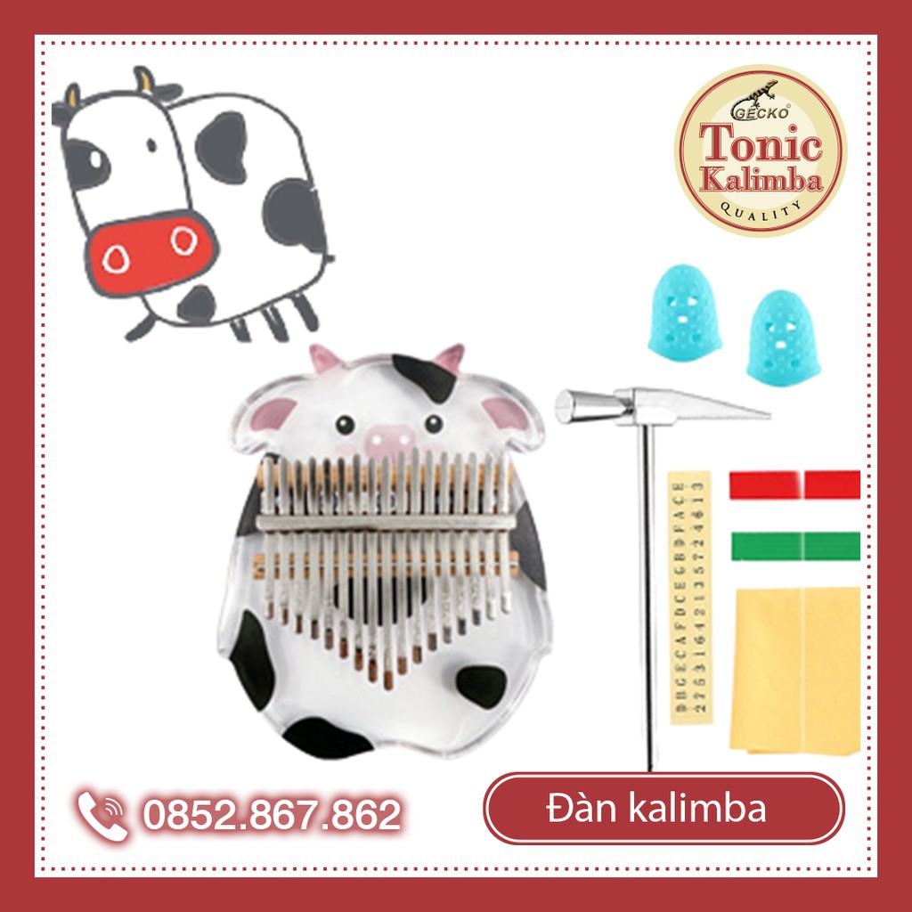 Tặng Phụ kiện đàn Kalimba Stick dán nốt cho đàn kalimba kIMI kalimba Gecko Kalimba Ares Loại 1