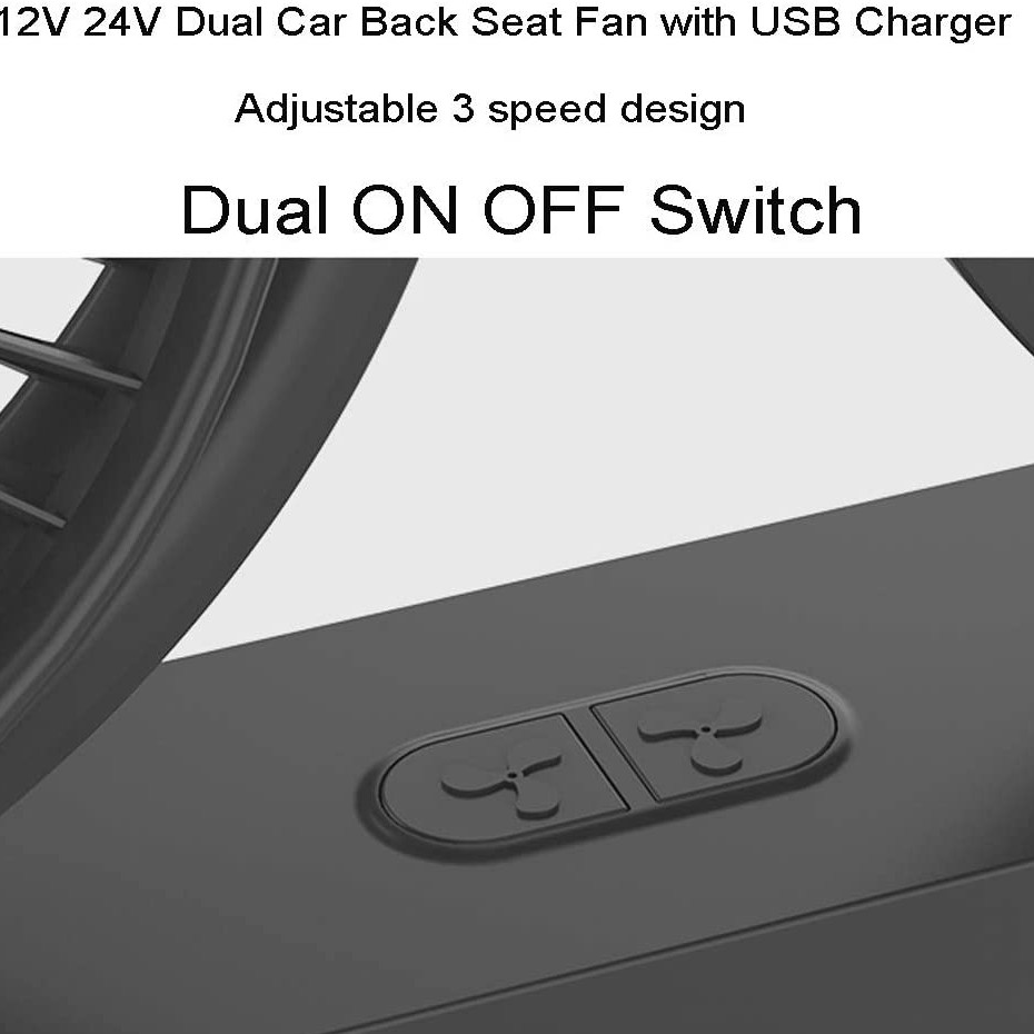 Quạt Làm Mát Hai Đầu Xoay 360 Độ 12V / 24v Tùy Chỉnh Âm Thanh Cho Xe Hơi