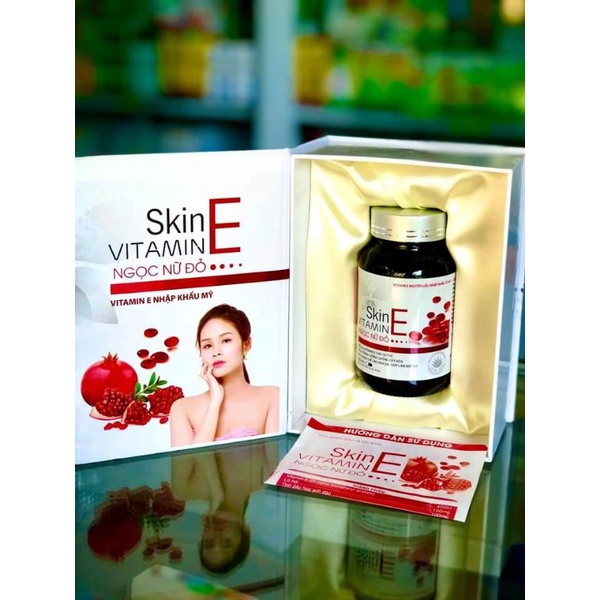 Tpcn viên uống Skin VITAMIN E NGỌC NỮ ĐỎ đẹp da ,mờ ná.