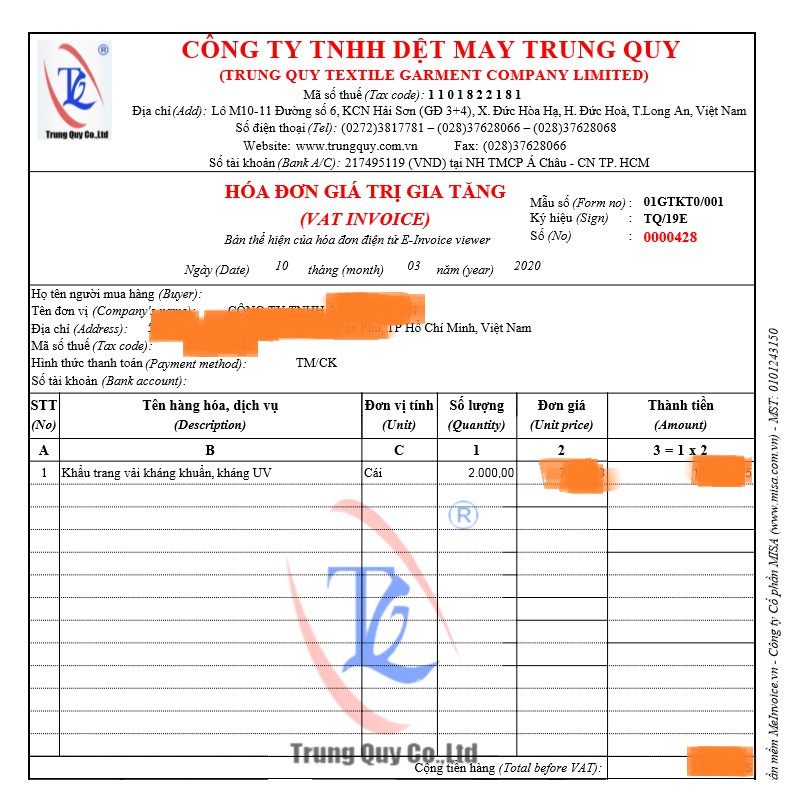 Khẩu trang vải kháng khuẩn NaNo đạt chuẩn xuất Nhật - Có hóa đơn VAT