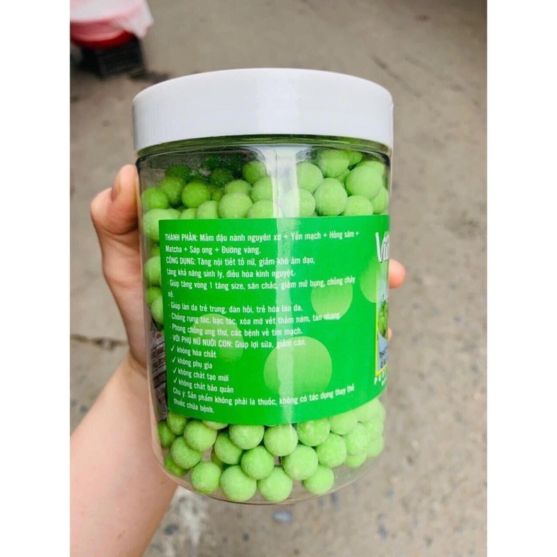 viên kẹo mầm hồng sâm macha