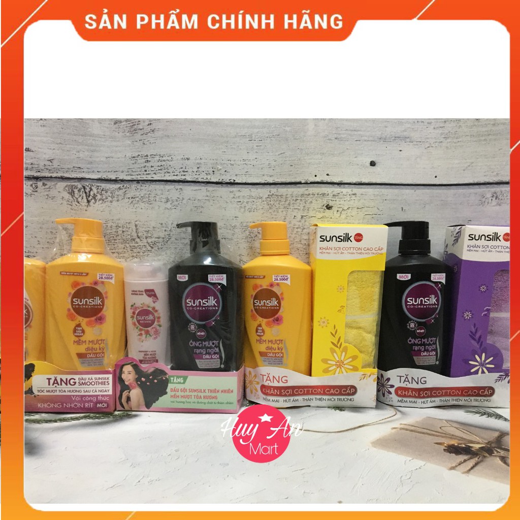 Dầu gội đầu Sunsilk  650gr 🔥 MUA 1TẶNG 1🔥 TẶNG  XẢ 140GR ÓNG MƯỢT RẠNG NGỜI/ TẶNG CHAI GỘI MỀ/M MƯỢT 140G/TẶNG KHĂN