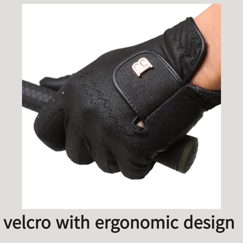 Hàn Quốc  Metal Black/ da tổng hợp/ Găng tay golf của nam /Men's Golf glove