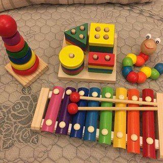 COMBO bộ đồ chơi bằng gỗ giúp bé phát triển kĩ năng sớm