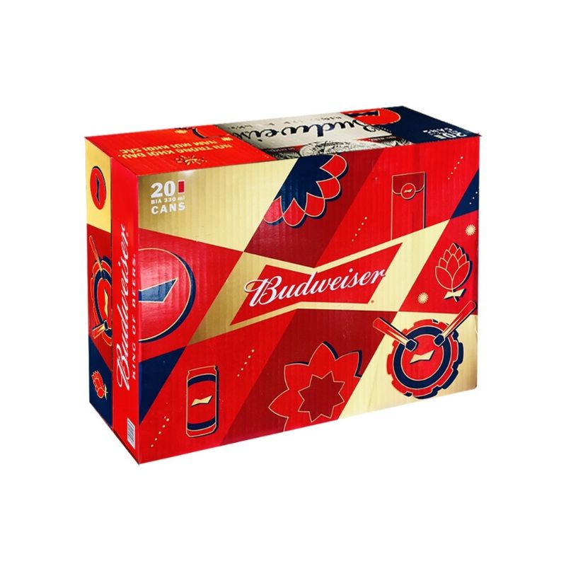 Thùng 20 lon bia thương hiệu Budweiser của Mỹ