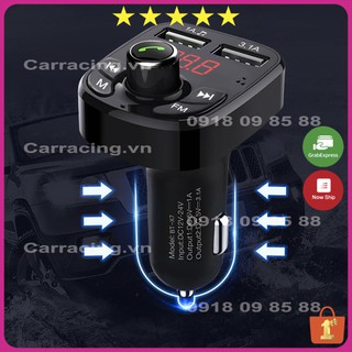 Tẩu Sạc Ô Tô CARRACING VA04 Cốc sạc xe hơi Bluetooth 5.0 Tốc Độ Nhanh 3.0 Cho Xe Hơi có nút MENU VÀ FM