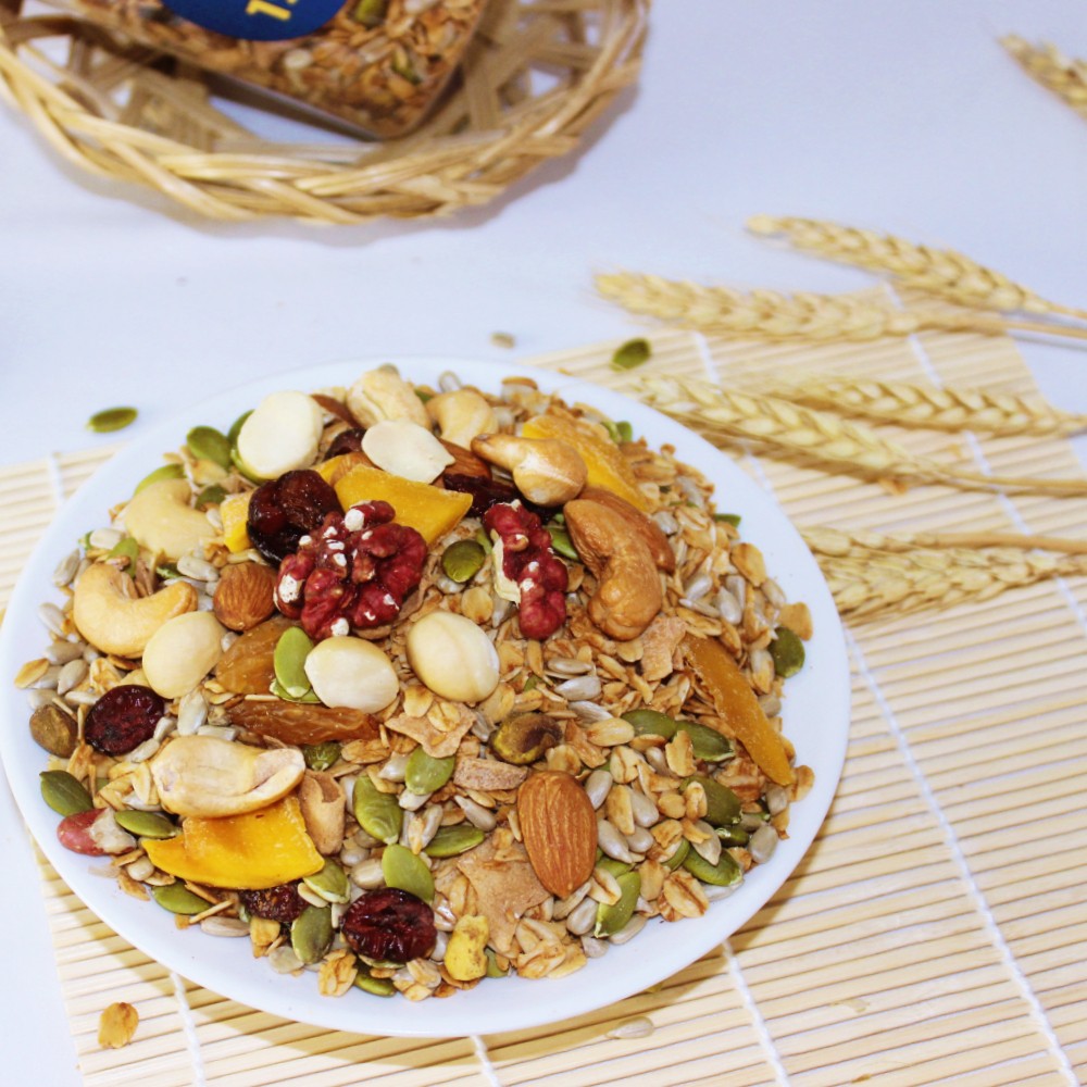 Granola trái cây không đường - Ngũ cốc trái cây ăn kiêng, giảm cân, ăn vặt healthy by Tiệm nhà Mơ