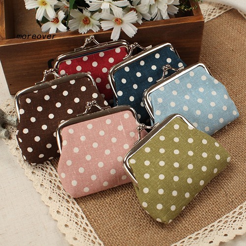 Ví Đựng Tiền Xu Họa Tiết Chấm Bi Xinh Xắn