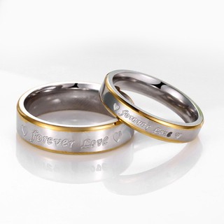 Nhẫn cặp titanium 2 màu forever love BHN72