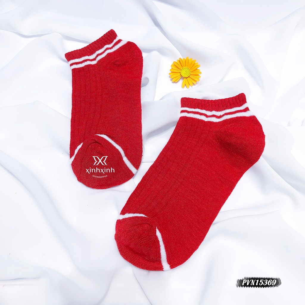 Tất cổ ngắn, Set 5 đôi màu sắc/đen trắng co giãn - Xinh Xinh Accessories