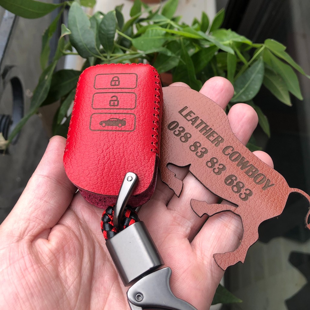 {Da Bò Tự Nhiên) Bao Da Chìa Khóa Smartkeys xe TOYOTA VIOS bản đủ 2019-2021, Nhiều Màu Sắc