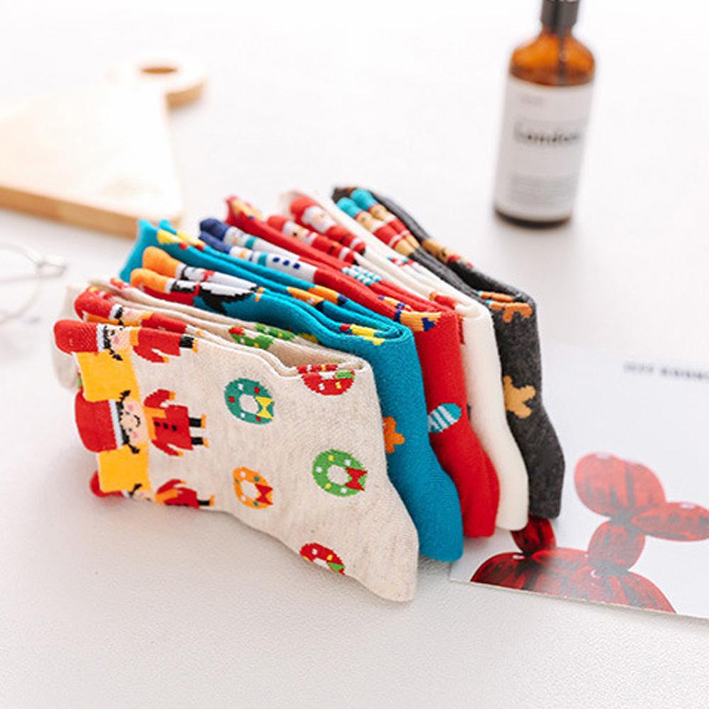 Tất Nam Nữ In Hoạ Tiết Giáng Sinh Năm Mới &amp; Ông Già Noel &amp; Tuần Lộc VANES1