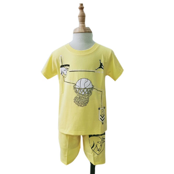 Đồ bộ cotton bé trai hình bóng rổ cho bé 10-23kg - Màu ngẫu nhiên - Ninedra