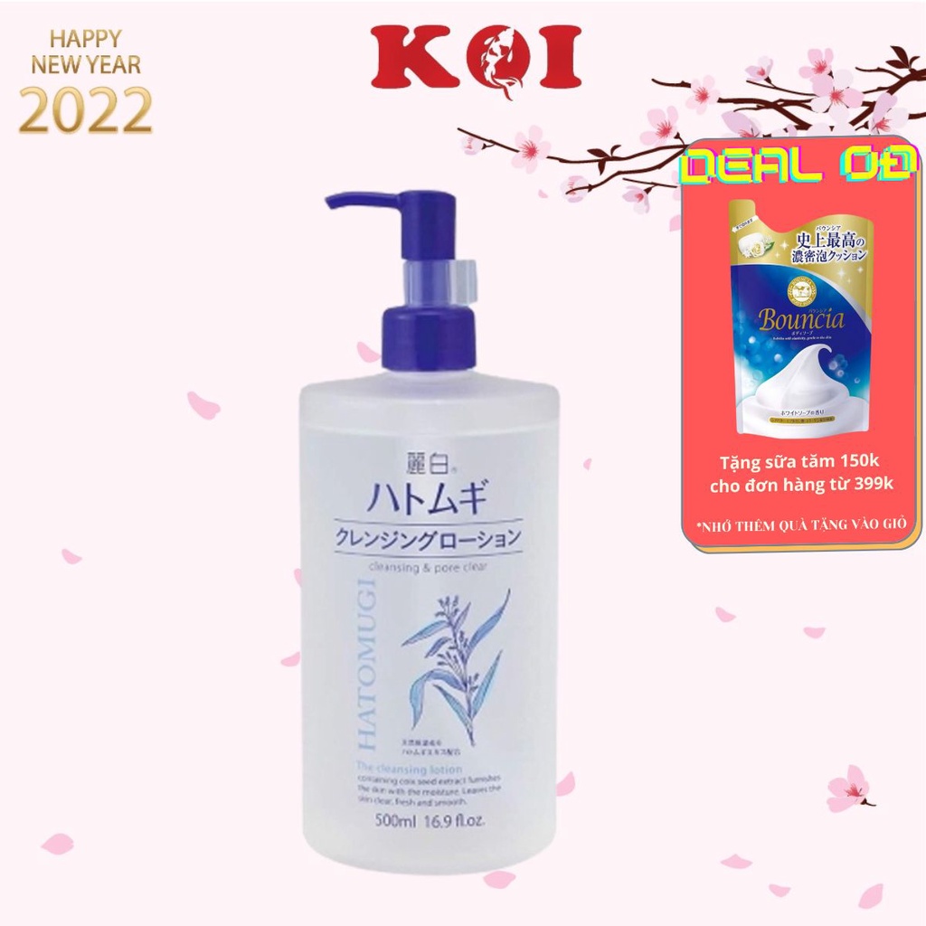 [Mã FMCGMALL -8% đơn 250K] Nước tẩy trang sạch sâu và dưỡng ẩm cho da Hatomugi Cleansing & Pore Clear 500ml | BigBuy360 - bigbuy360.vn