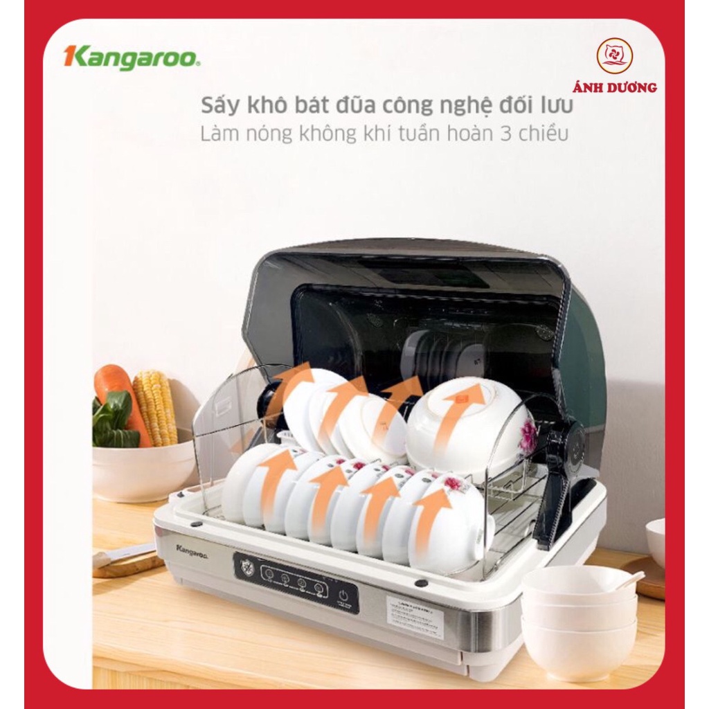 Máy sấy bát đũa khử khuẩn UV Kangaroo KG45DUV - Dung tích 45L - Tủ sấy tiệt trùng