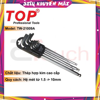 Bộ lục giác 9 cây hệ mét 1.5--10mm top - tw-21009a