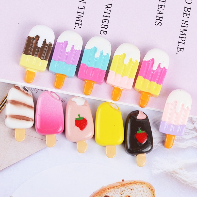 Set 10 Phụ Kiện Trang Trí Tủ Lạnh Hình Que Kem Xinh Xắn