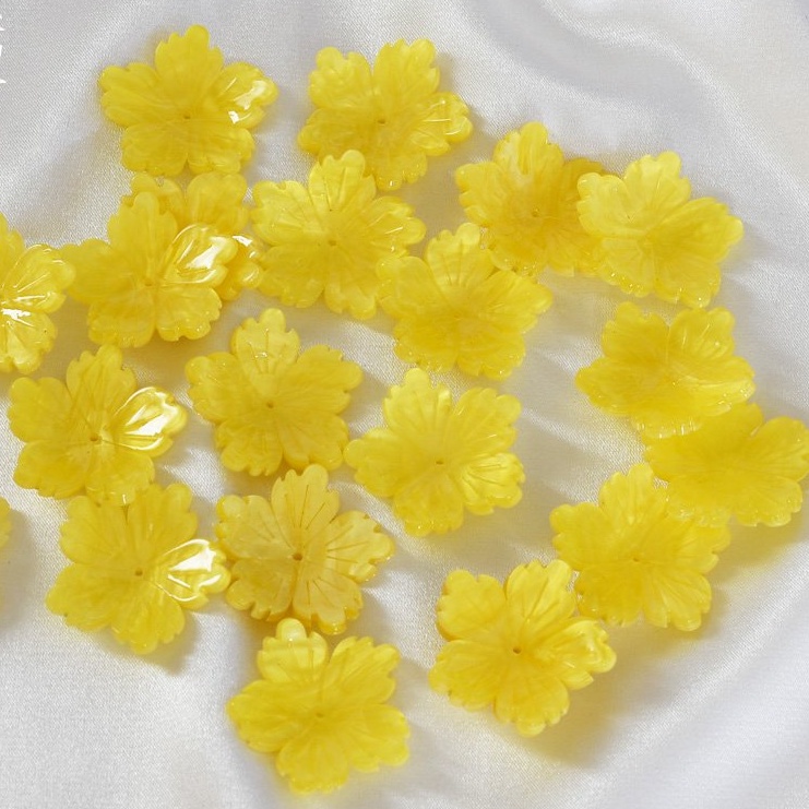 1 Phiến hoa đúc Resin nhại xà cừ hình Hoa Mẫu Đơn lớn - Phụ kiện nguyên liệu làmtrang sức cổ trang