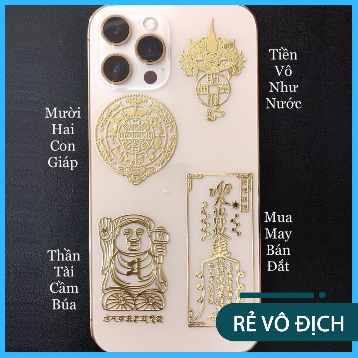 Miếng Dán Linh Phù Cầu Tài Lộc, May Mắn, Bình An, Miếng Dán Phong Thủy Điện Thoại, Đồ Dùng,...