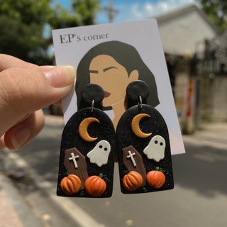 Khuyên tai đất sét nung Polymer Clay (My Little Ghost)