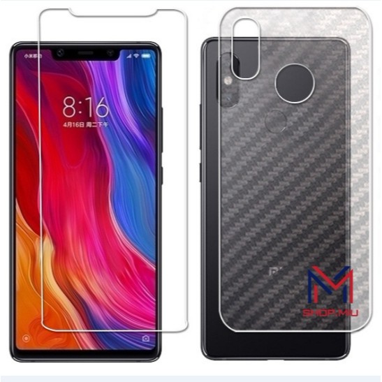 combo xiaomi mi 8se cường lực máy + dán cacbon tặng keo dán hở mép