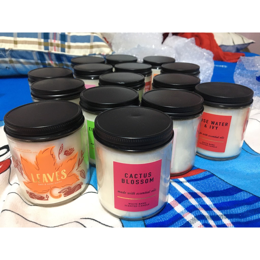 {Chuẩn Auth} {Bill Mỹ} Nến Thơm Single wich Candle 1 tim 198gr BBW Bath &amp; Body Works 1 bấc one wick có 24 mùi